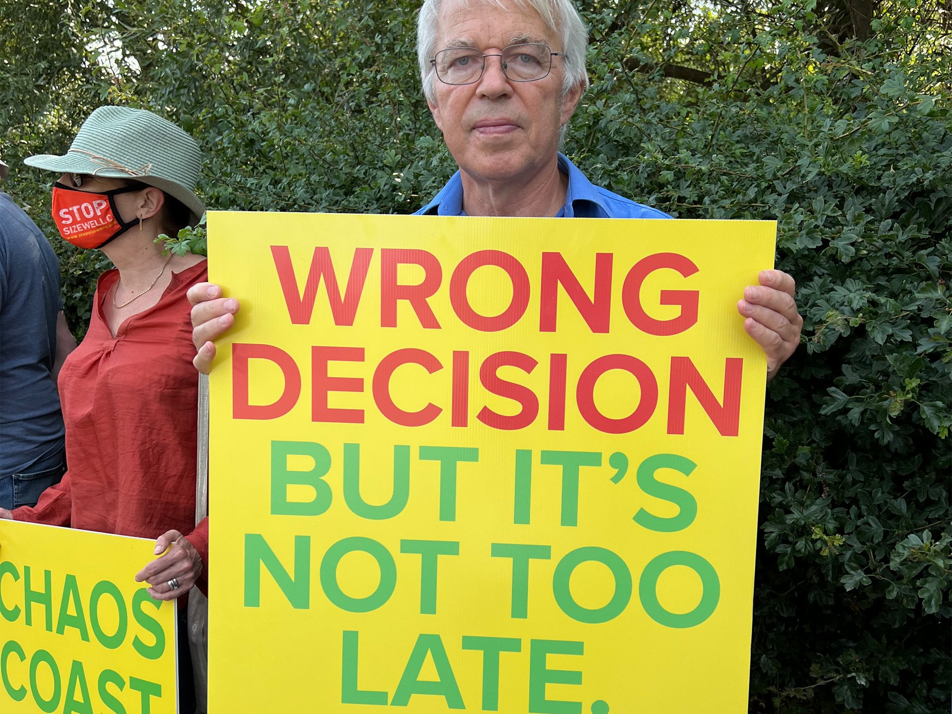 Photo showing placard at a protest