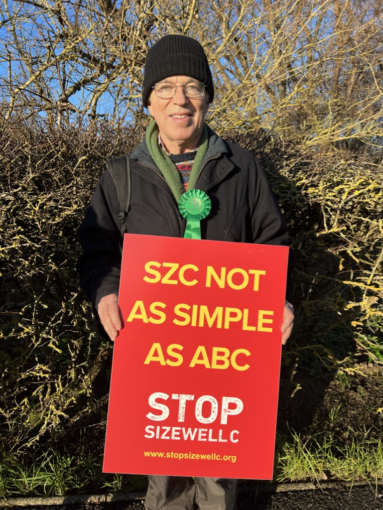 Julian Cusack at Sizewell C protest on 16 January 2024